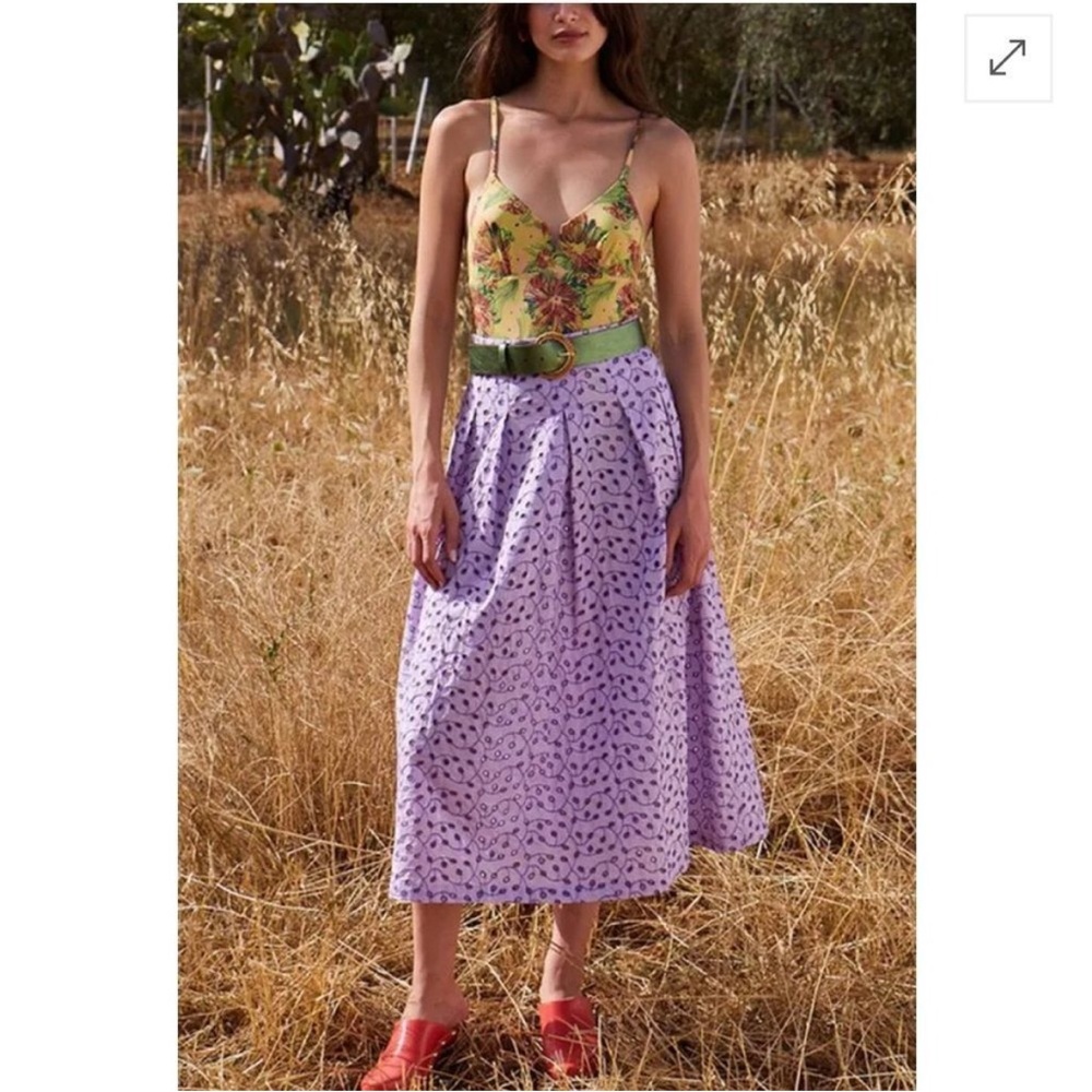 Momoni Lavender Zelda Maxi Skirt in Eyelet| Size 8